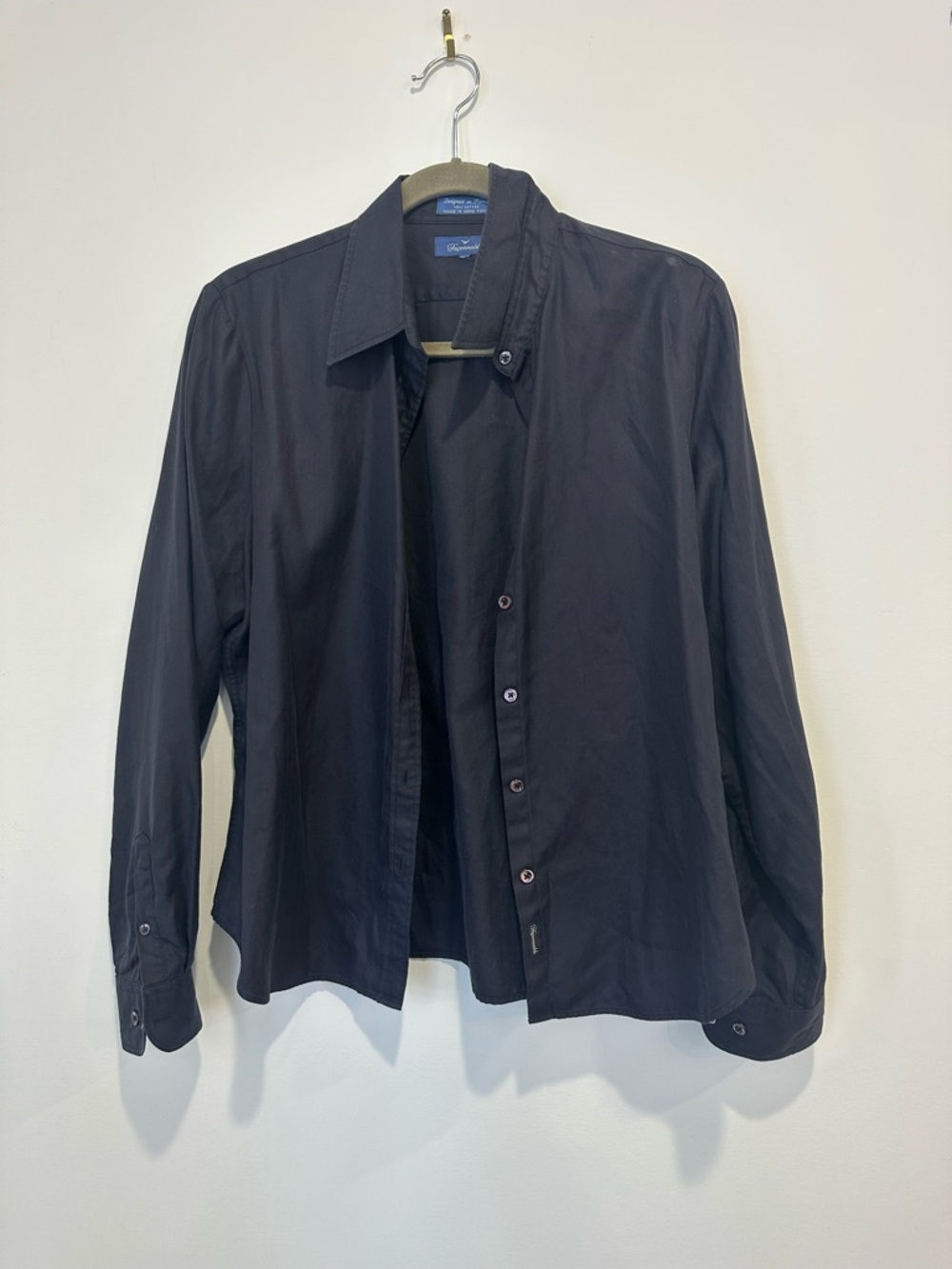 Faconnable Black Button-Up Shirt, designed in France, made in Hong Kong